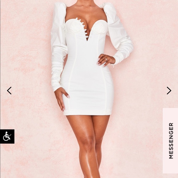 House Of Cb Long Sleeve Button Dress 